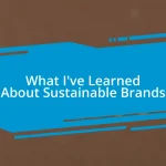 What I’ve Learned About Sustainable Brands